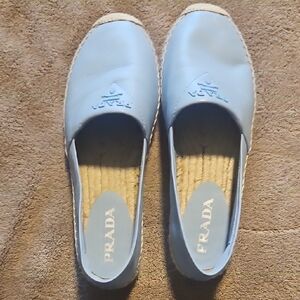 Prada Light Blue Espadrille Shoes